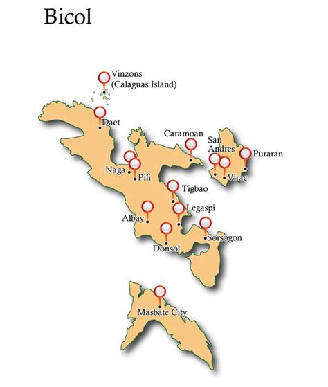 Bicol Region Map .